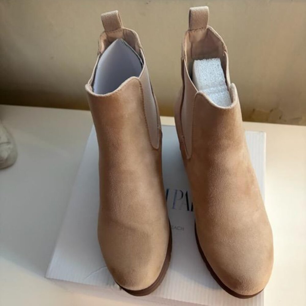 DREAM PAIRS Women's High Chunky Heel Chelsea Ankle Boots
